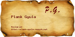 Plank Gyula névjegykártya