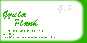 gyula plank business card